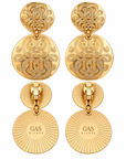 GAS BIJOUX - BOUCLES D'OREILLES DIVA DOUBLE NUAGE PETITE MODELE - CLIPS - MÉTAL DORÉ