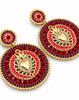 HYPNOCHIC - BOUCLES D'OREILLES COLLECTION MARIE - BORDEAUX ET ROUGE