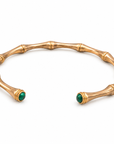 GAS BIJOUX - BRACELET BAMBOU CABOCHONS MINI - MALACHITE - MÉTAL DORÉ