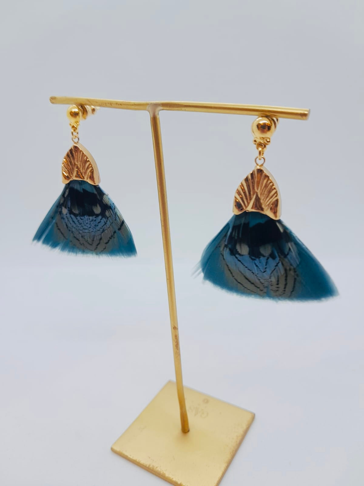 GAS BIJOUX - Boucles d'oreilles PLUMETTE dorées à l'or fin