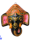 Masque décoration murale Inde Ganesh noir
