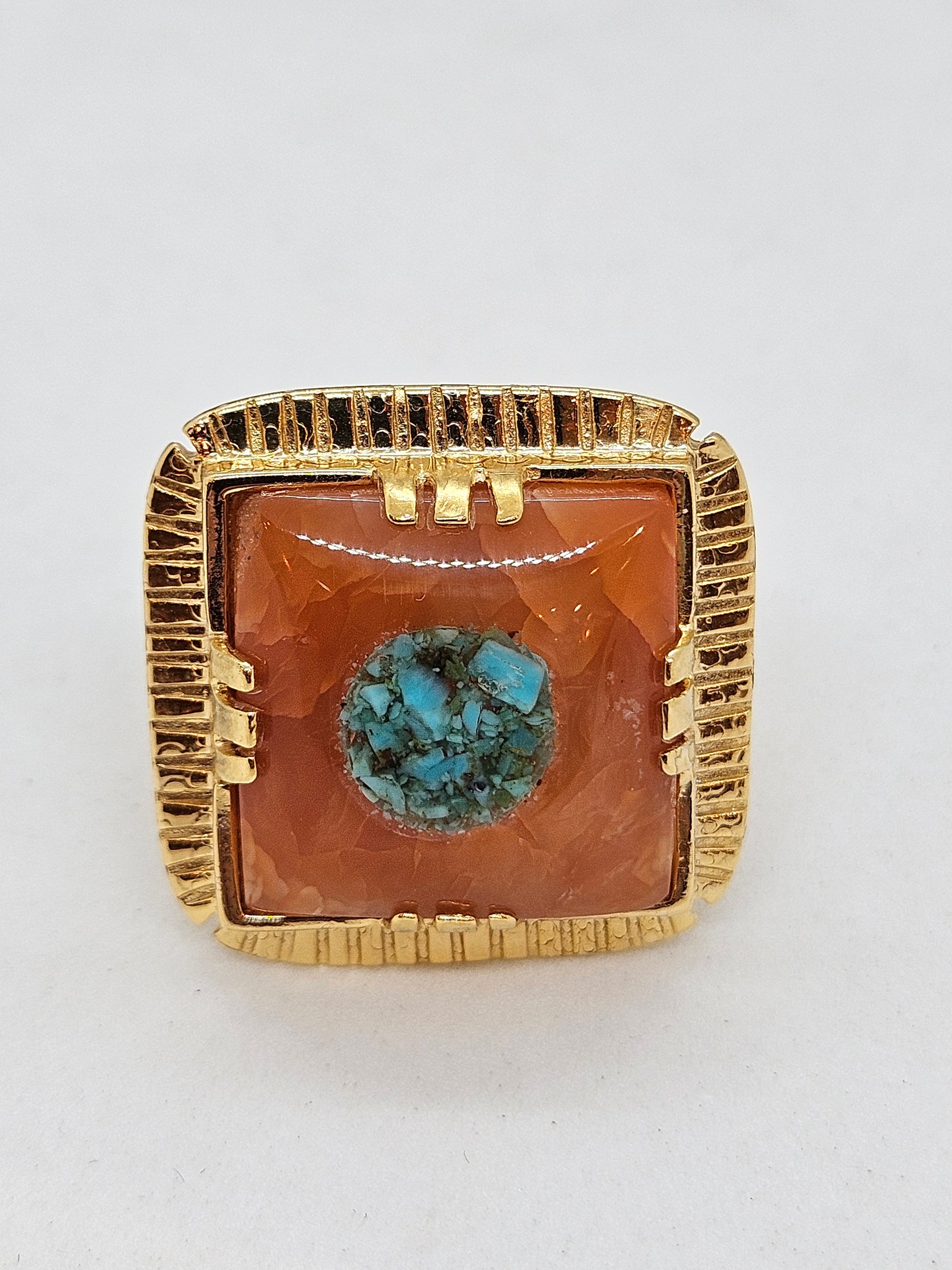 GAS BIJOUX - Bague ARTY - Cornaline - Taille 54 - Pièce unique