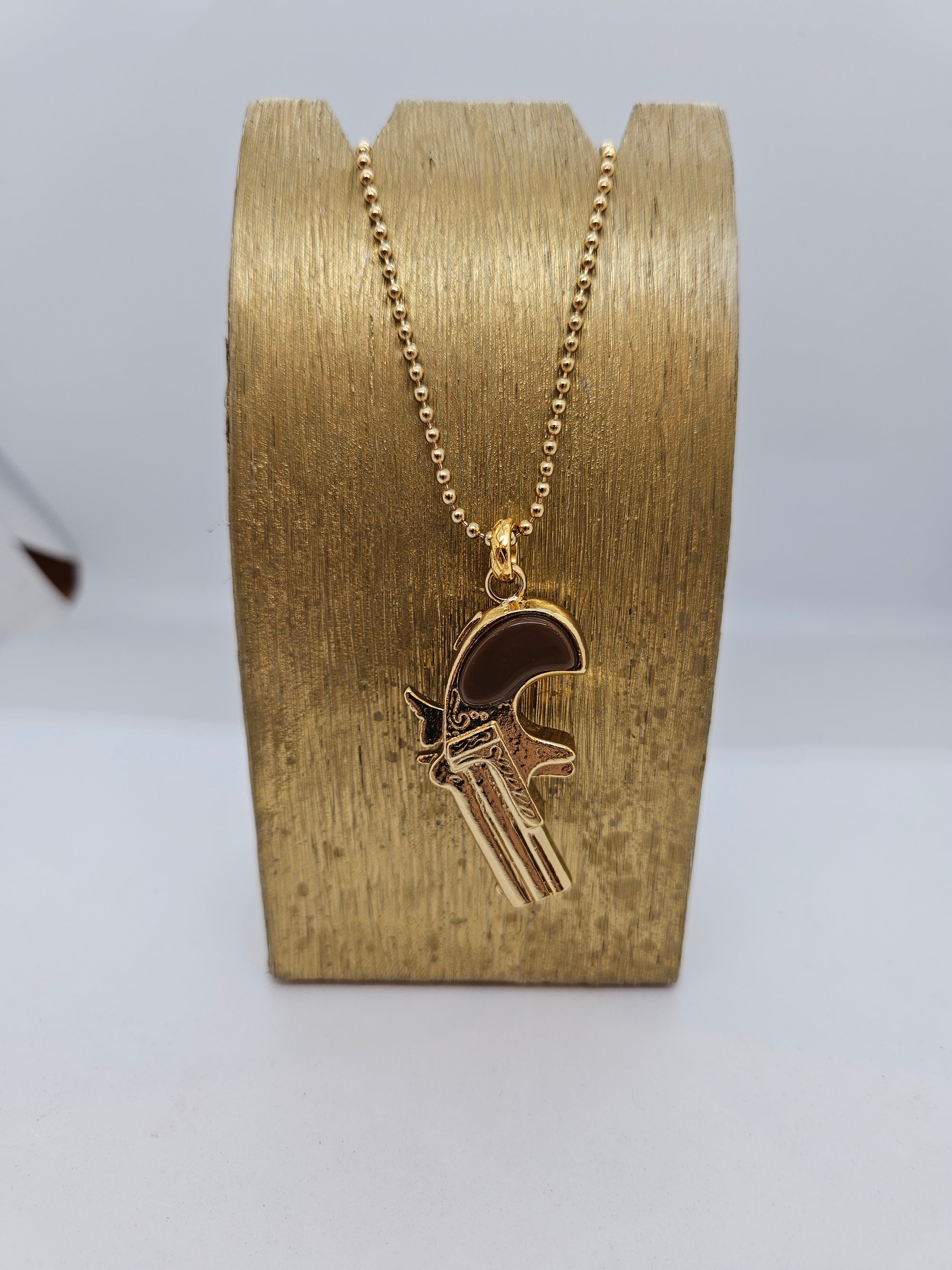 GAS BIJOUX - Collier CLINT- doré et marron - Existe que 25 exemplaires