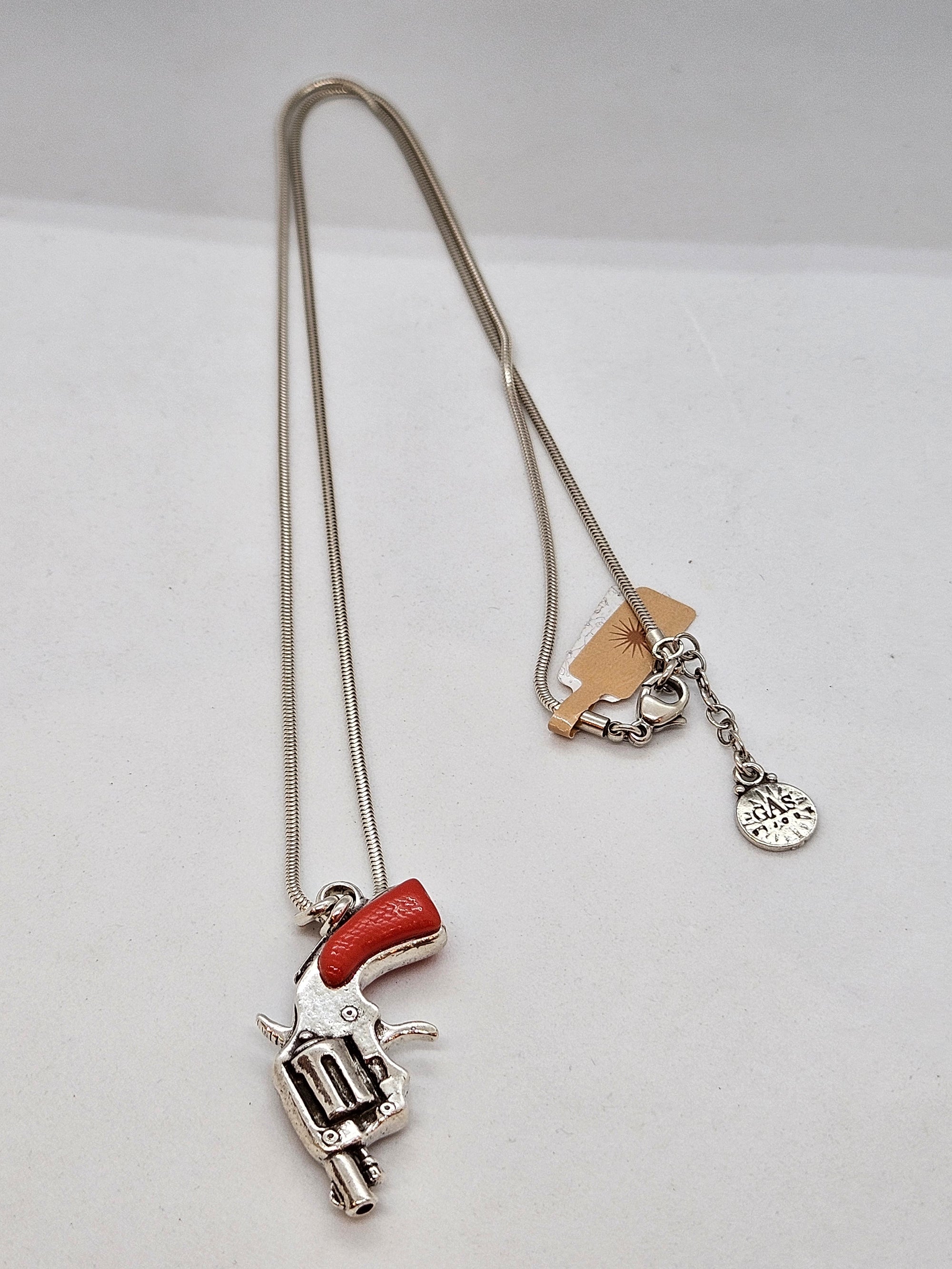 GAS BIJOUX - Collier CLINT - Argenté et rouge - Existe que 25 exemplaires seulement
