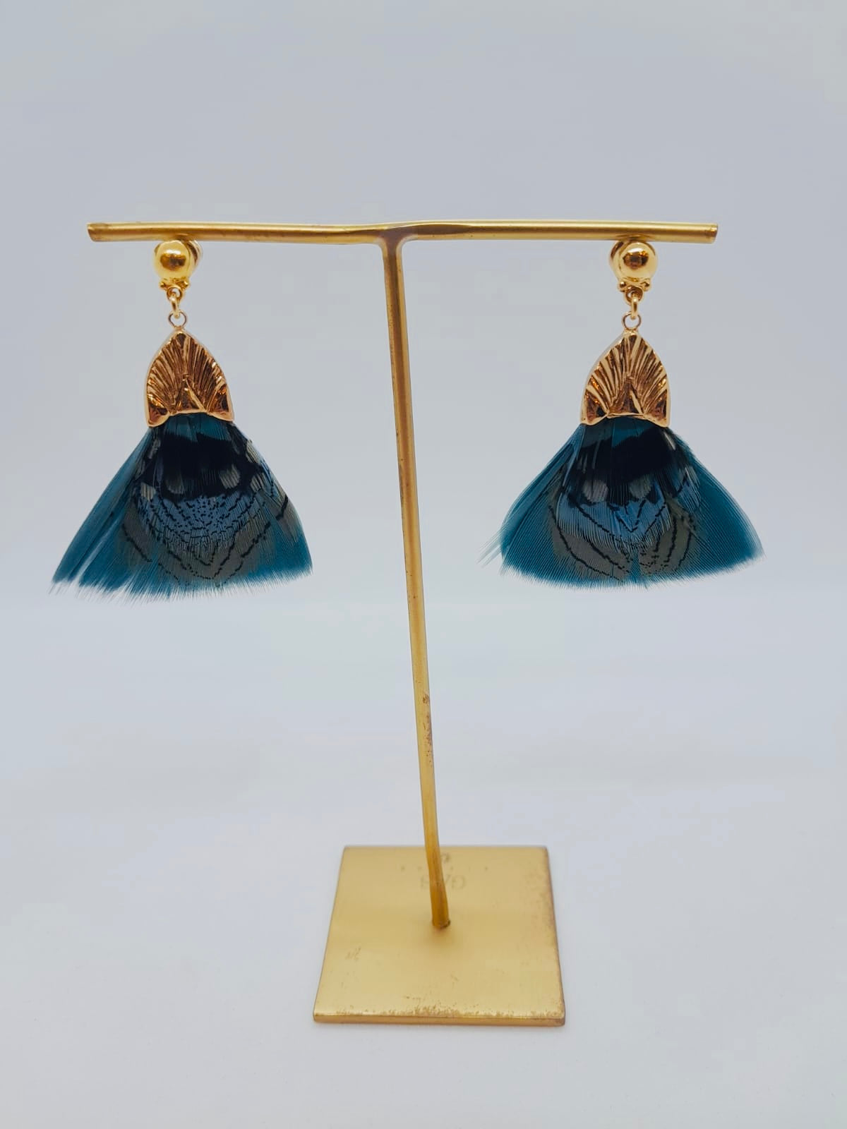 GAS BIJOUX - Boucles d'oreilles PLUMETTE dorées à l'or fin
