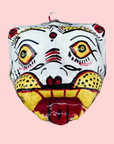 Masque décoration murale Inde tigre blanc 10cm