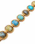 GAS BIJOUX - BRACELET AMARANTE MULTI GRAND MODELE - TURQUOISE - AMAZONITE - VESSONITE - MÉTAL DORÉ
