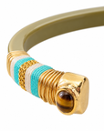 GAS BIJOUX - BRACELET SARINA BIS ACETATE KAKI - EMBOUTS OEIL DE TIGRE