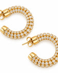 GAS BIJOUX - BOUCLES D'OREILLES BELLINA CRÉOLES STRASS - MÉTAL DORÉ