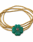 LE MONDE EST STONE - SAUTOIR ÉLASTIQUE FLOWER VERT JADE