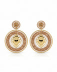 HYPNOCHIC - BOUCLES D'OREILLES TIGES DROITES - EX VOTO - BEIGES