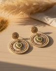HYPNOCHIC - BOUCLES D'OREILLES TIGES DROITES - EX VOTO - BEIGES