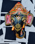 Masque décoration murale Inde Ganesh noir