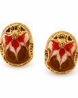 GAS BIJOUX - BOUCLES D'OREILLES PUCES SCARAMOUCHE ÉMAIL - MÉTAL DORÉ
