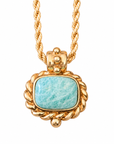 GAS BIJOUX - COLLIER AMARANTE DORÉ - AMAZONITE