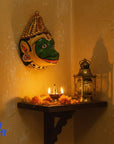 Masque décoration murale Inde Jambaban vert