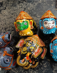 Masque décoration murale Inde Jambaban vert