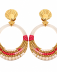 GAS BIJOUX - BOUCLES D'OREILLES CLIPS ACÉTATE - MÉTAL DORÉ - TONS DE ROSE