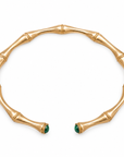 GAS BIJOUX - BRACELET BAMBOU CABOCHONS MINI - MALACHITE - MÉTAL DORÉ