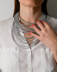 GISEL - Collier tribu 12 rangs silver
