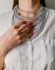 GISEL - Collier tribu 12 rangs silver