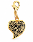 GAS BIJOUX - CHARMS MIRAGE PETIT COEUR - EMAIL NOIR ARABESQUE DORE