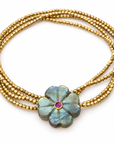 LE MONDE EST STONE - SAUTOIR ÉLASTIQUE FLOWER LABRADORITE