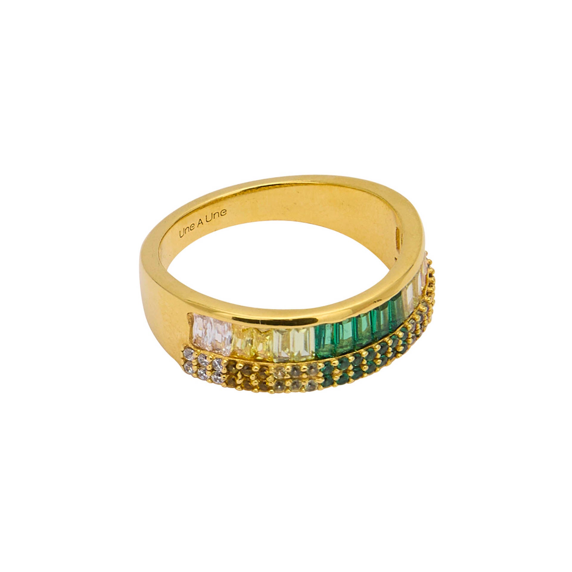UNE A UNE - Bague GRADIENT vert