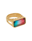 UNE A UNE - Bague RAINBOW aqua-rose