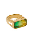 UNE A UNE - Bague RAINBOW jaune-vert