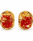GAS BIJOUX - BOUCLES D'OREILLES PUCES SCARAMOUCHE ÉMAIL - MÉTAL DORÉ