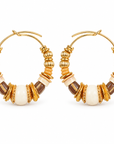 GAS BIJOUX - BOUCLES D'OREILLES CREOLES ALOHA - METAL DORE