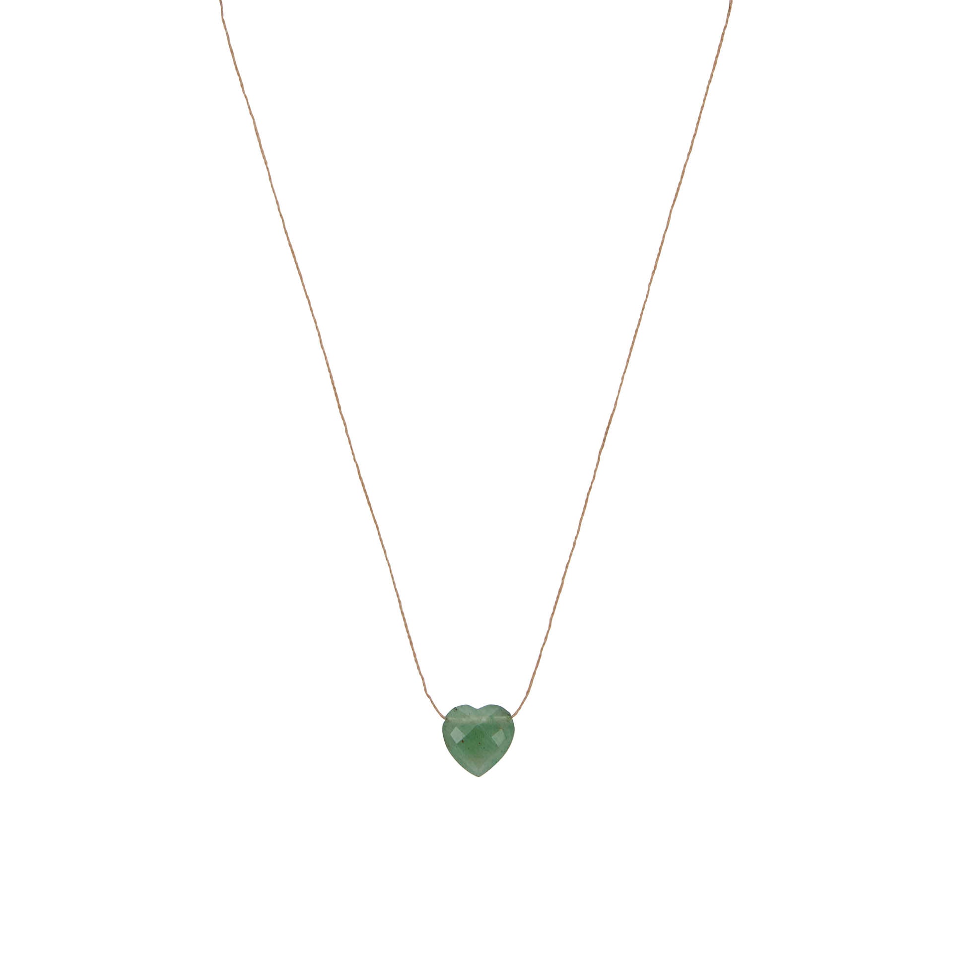 UNE A UNE - Collier GOUTTE COEUR aventurine