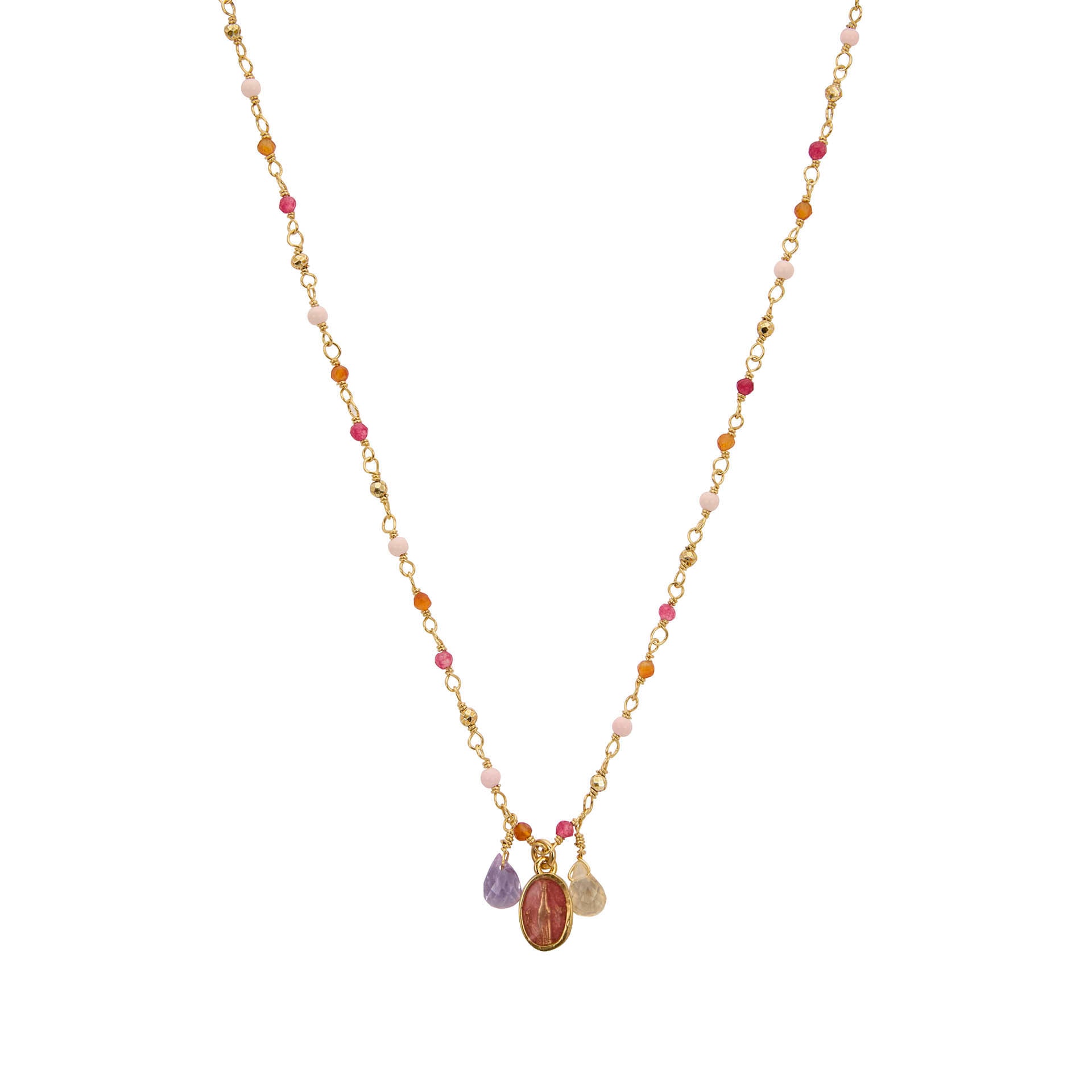 UNE A UNE - Collier MADONE rose