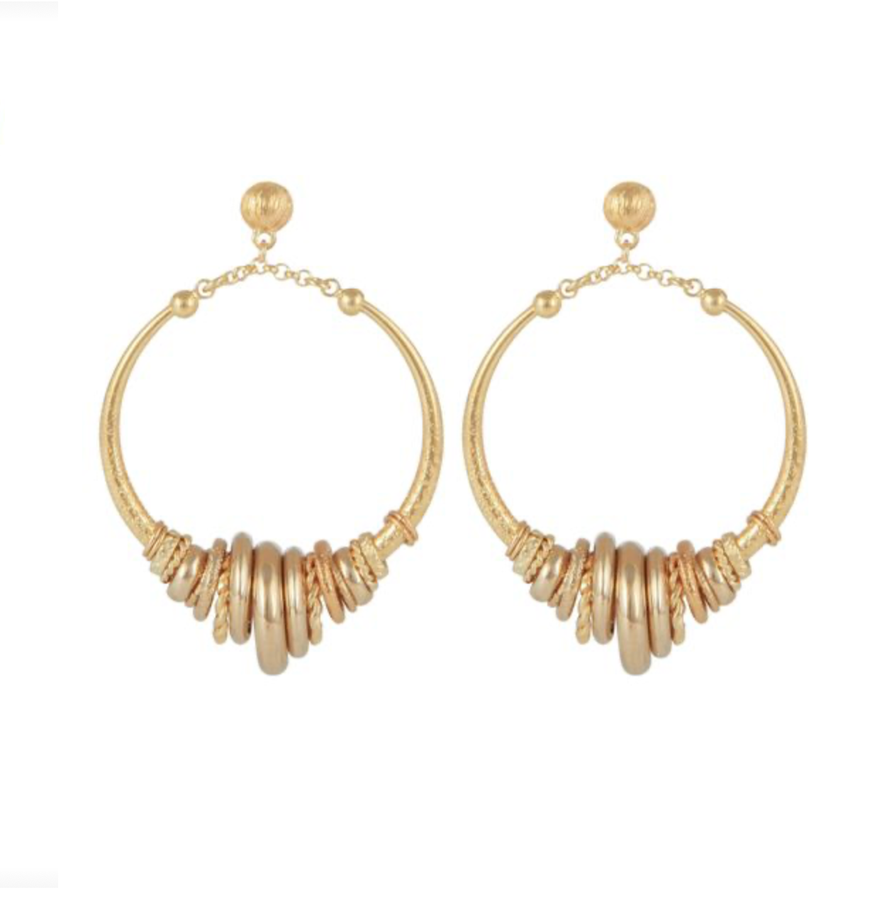 GAS BIJOUX - Boucles d'oreilles Maranzana dorées métal doré à l'or fin