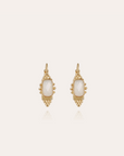 GAS BIJOUX - Boucles d'oreilles Serti Talisman petit modèle dorées - Nacre blanche