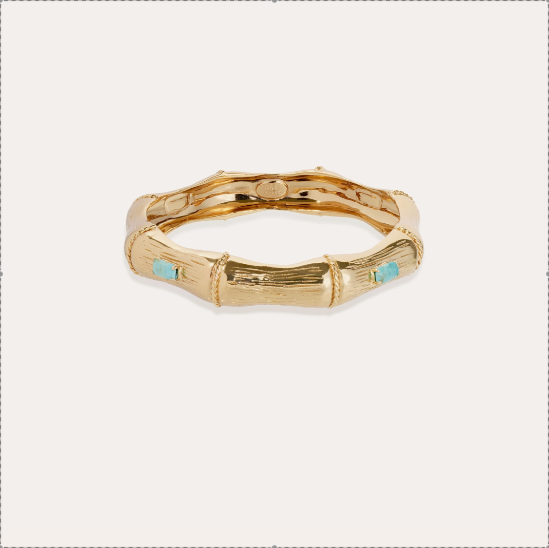 GAS BIJOUX - Bracelet BAMBOU strass doré à l'or fin - Turquoise