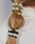 SCRUNTCHIE IS BACK - BICHOU bracelet perles nacrées et élastiques colorés - Chouchou 2 en 1 - Made in France