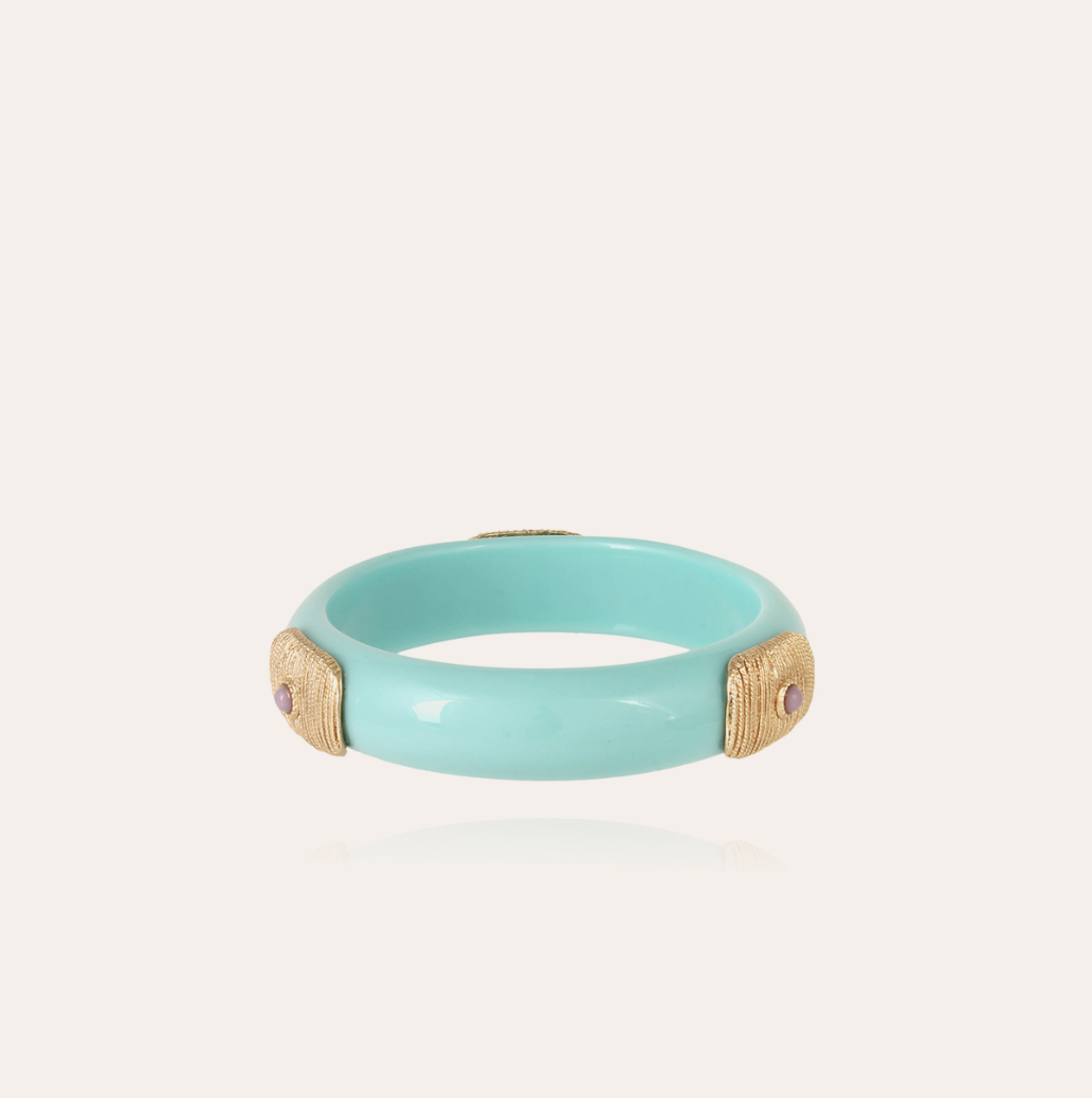 GAS BIJOUX - Bracelet Meknes doré à l' or fin - Bleu turquoise