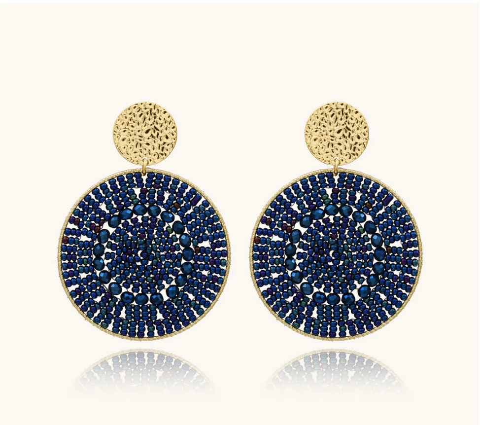 SANTIBE - Boucles d'oreilles Mistral - Bleu marine