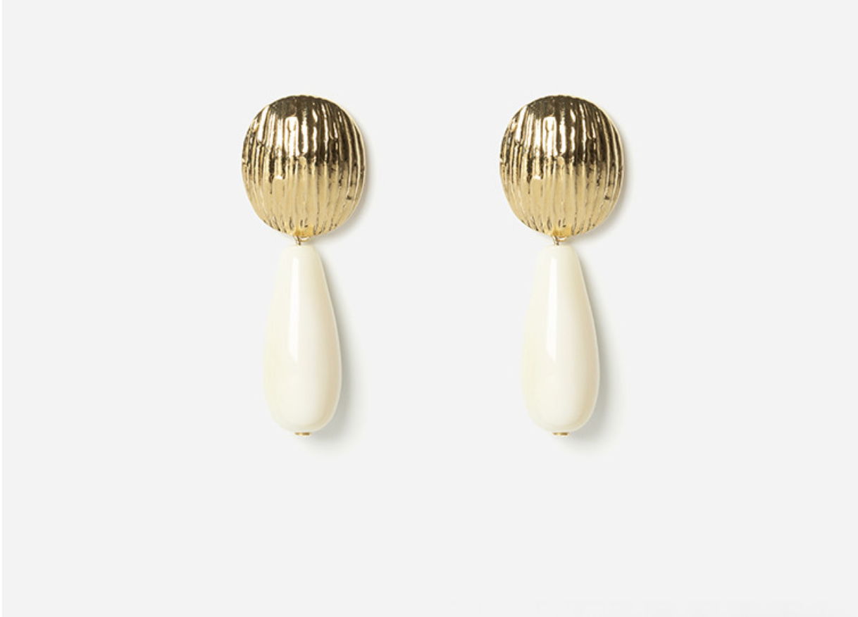 CHIC ALORS - Boucles d'oreilles RIMA résine beige