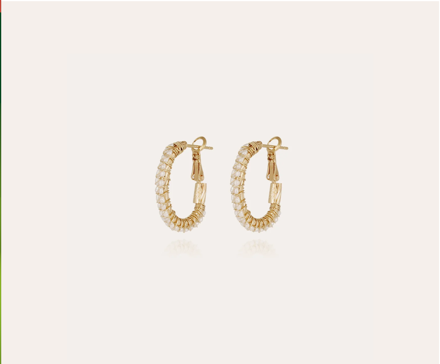 GAS BIJOUX - Créoles LYRE dorées et perles