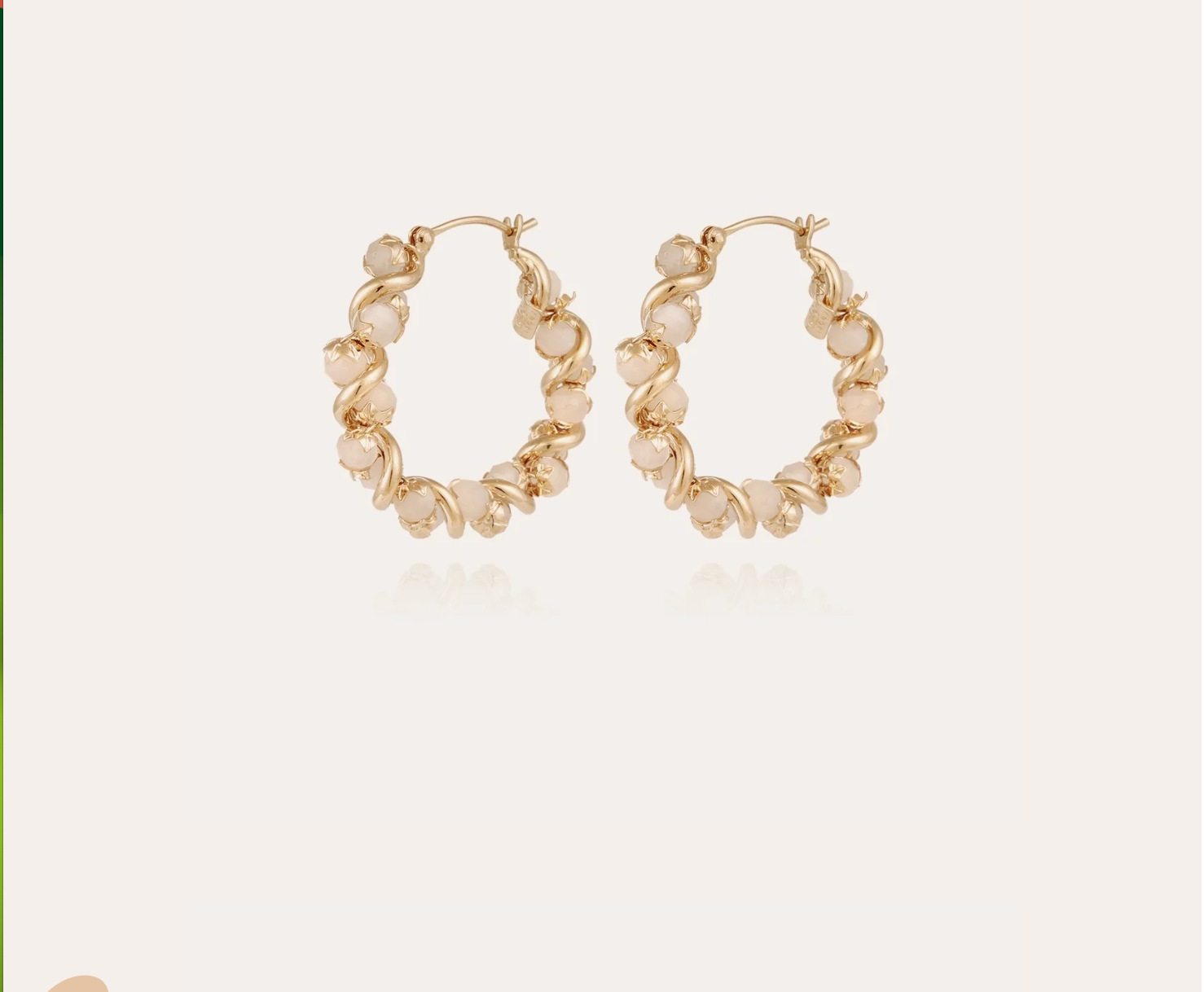 GAS BIJOUX - Boucles d'oreilles Eurydice petit modèle dorées - Pierre de Lune