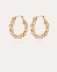 GAS BIJOUX - Boucles d'oreilles Eurydice petit modèle dorées - Pierre de Lune