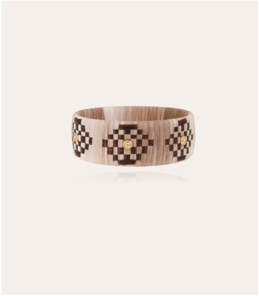 GAS BIJOUX - Bracelet Rofia beige doré