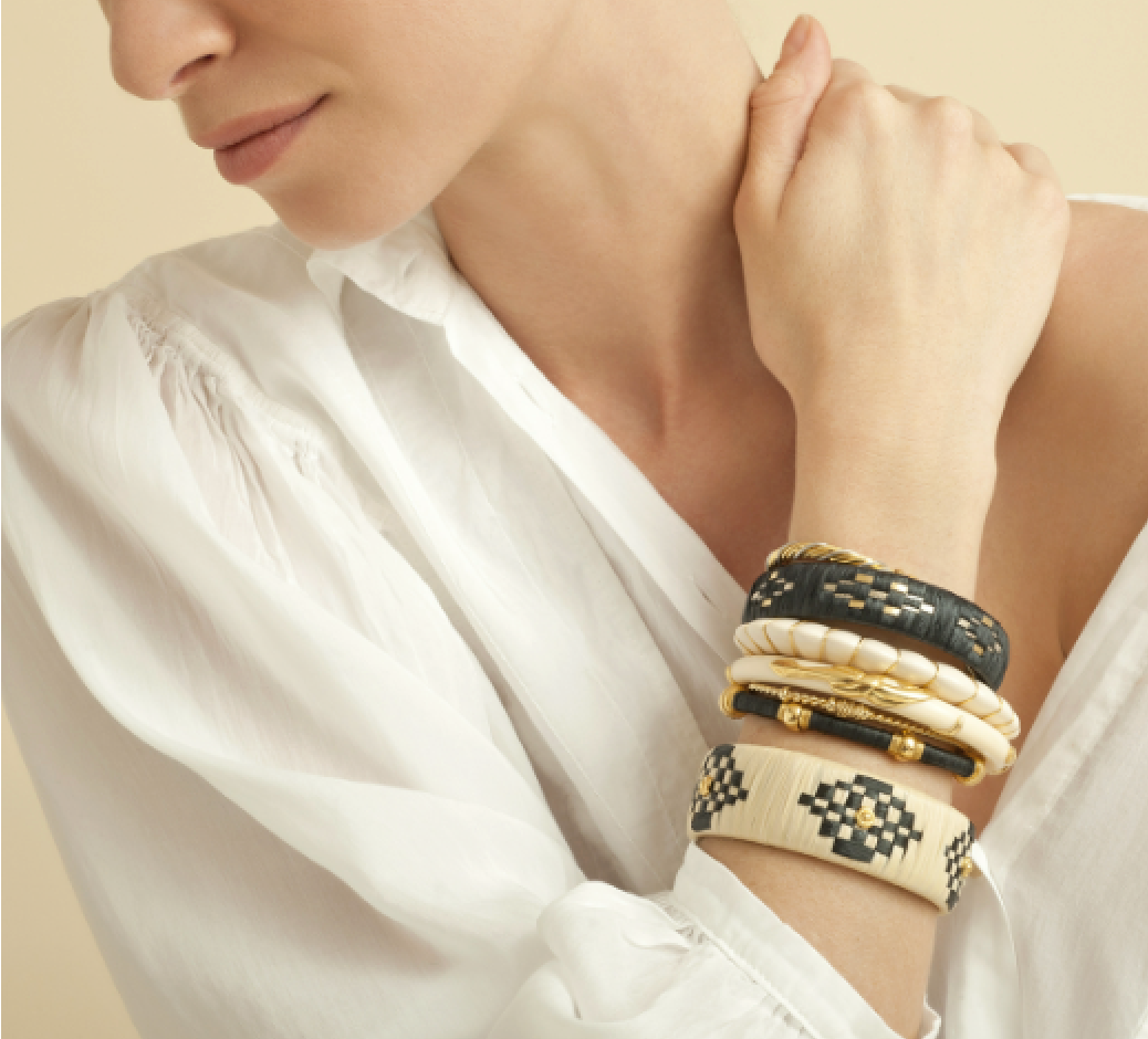 GAS BIJOUX - Bracelet Rofia beige doré