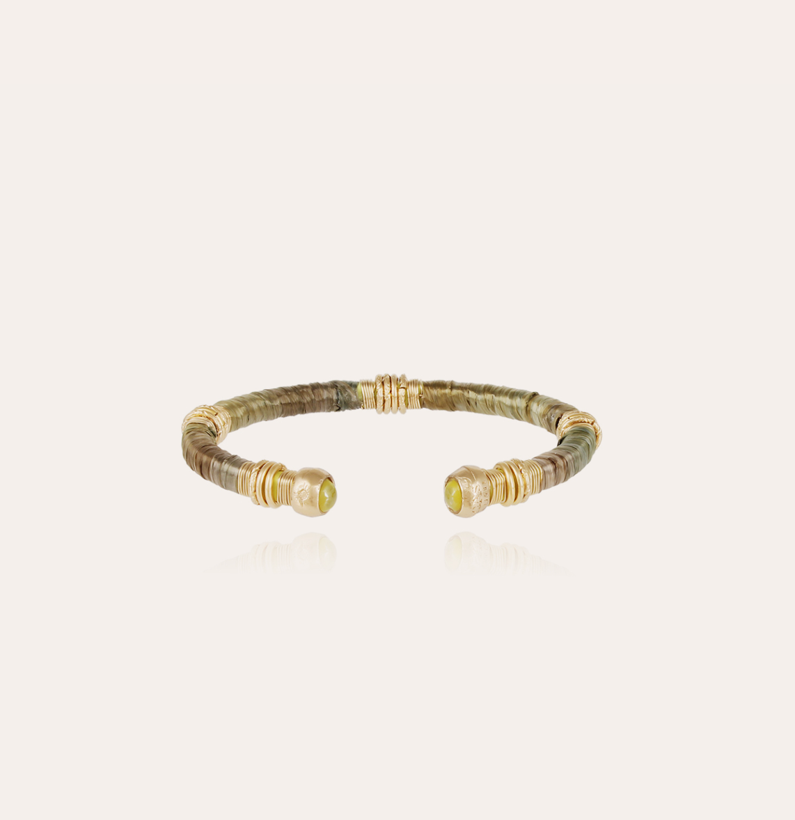 BRACELET SARI raphia acétate doré métal doré à l'ro fin