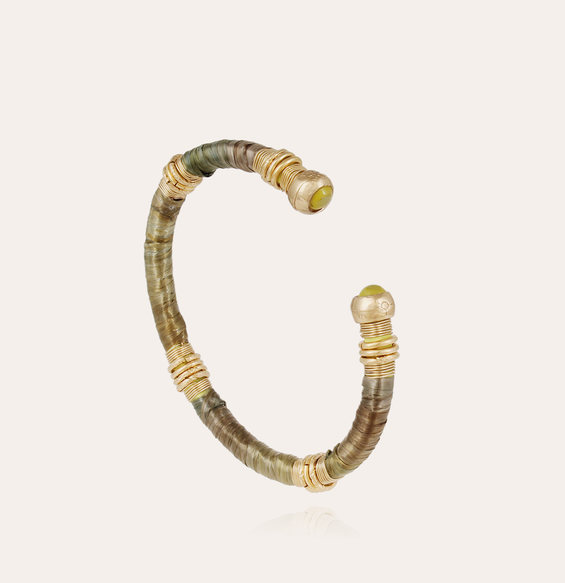 BRACELET SARI raphia acétate doré métal doré à l'ro fin