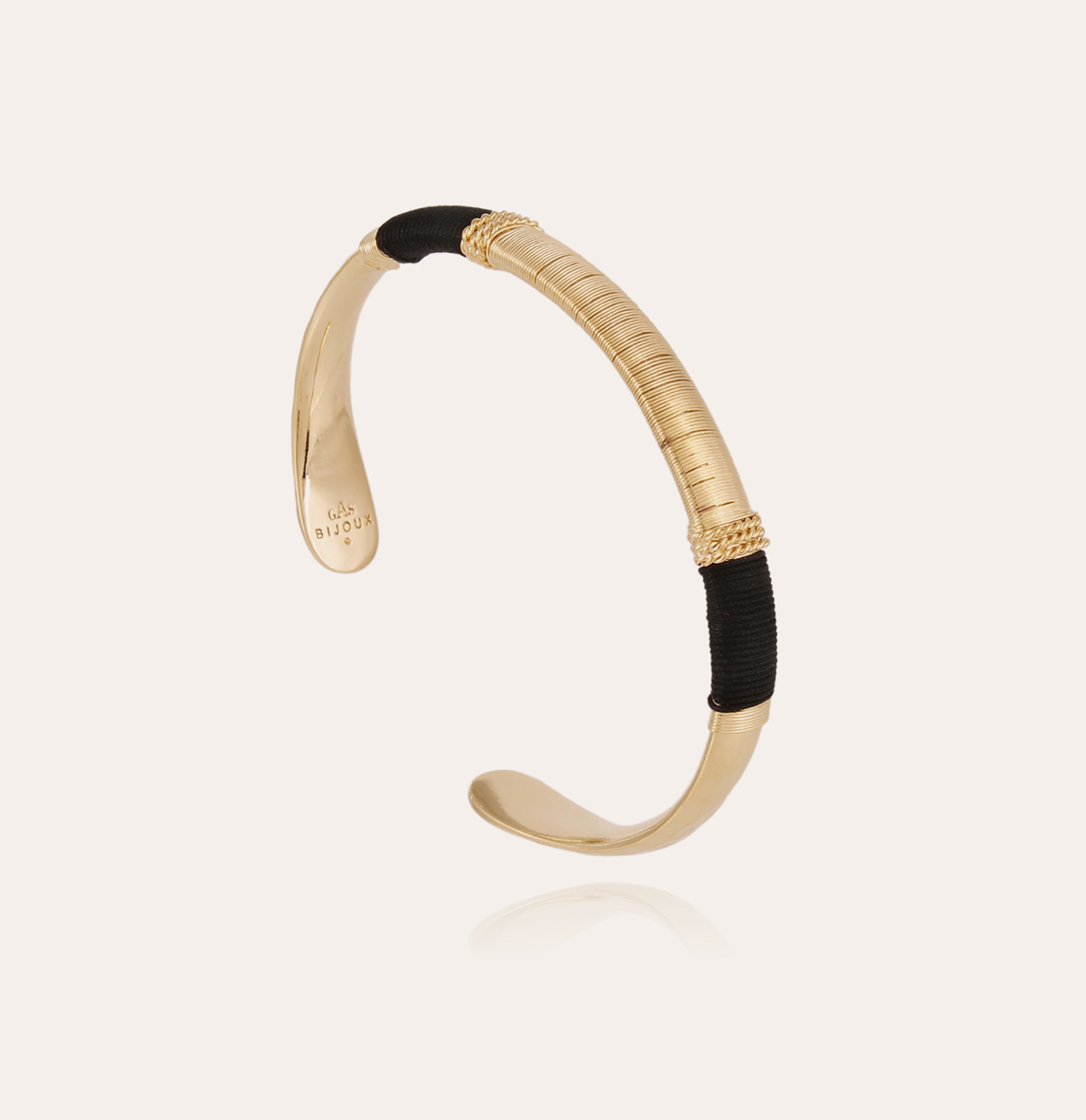 GAS BIJOUX - Bracelet Macoa doré métal à l'or fin - Noir