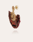 GAS BIJOUX - Boucles d'oreilles YUCA GAIA plume dorées à l'or fin